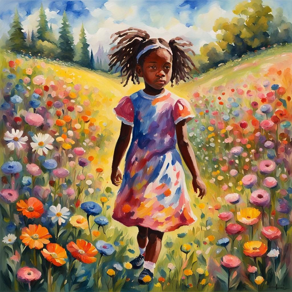 Magical Meadow Dreamwalk: A Gouache and Watercolor Impressio...