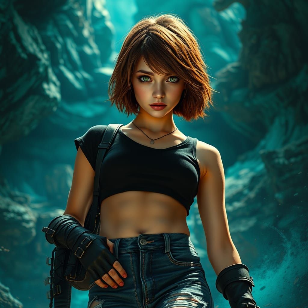 Young Woman in Matte Painting Style