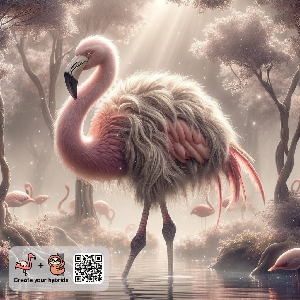 Sloth Flamingo Hybrid Creature