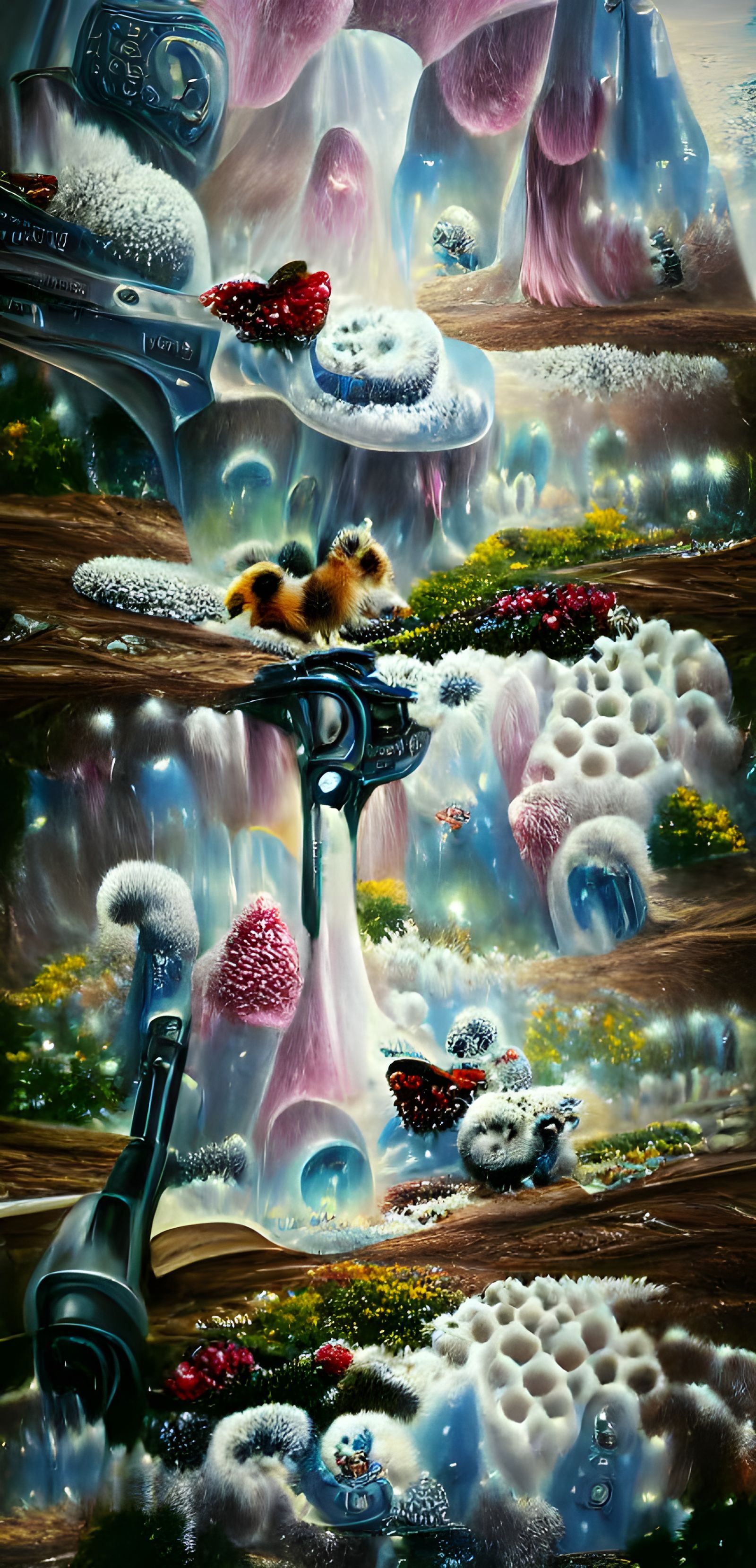 Fluffy Wonderland Painting with Volumetric Lighting