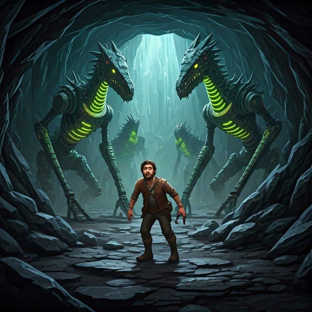 Alien Robots Drag Teen Through Ancient Mine