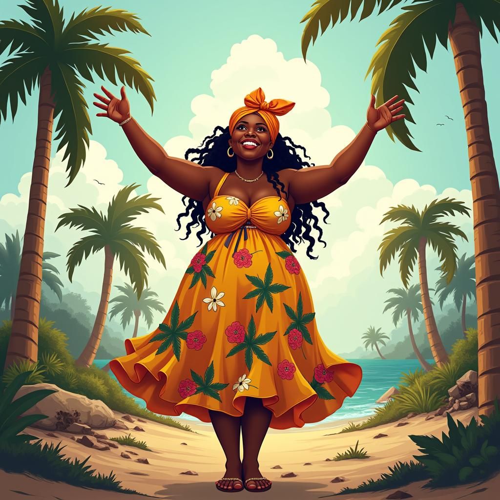 Resilient Woman Praising God After Hurricane