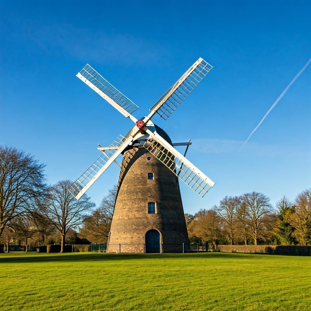 Surreal Wimbledon Windmill on Common Landscape