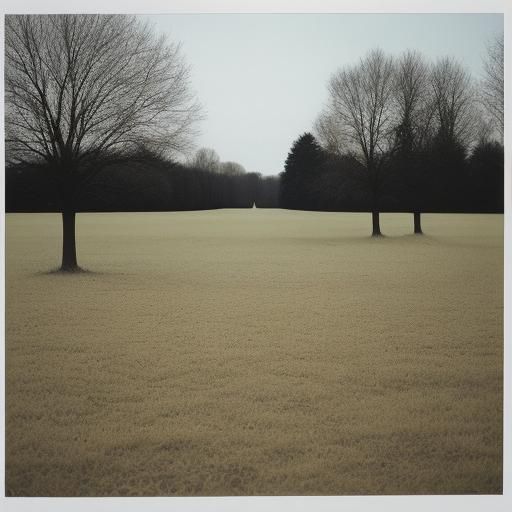 Liminal Space Empty Field in Old Film Style