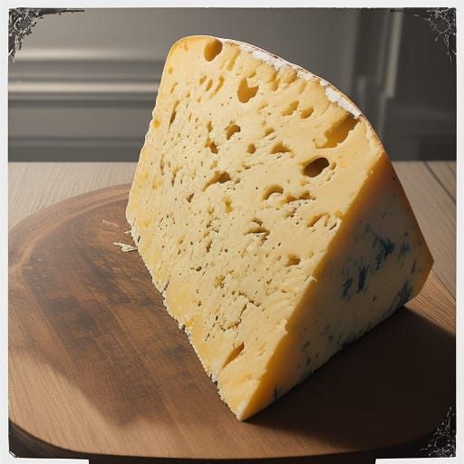 Elegant Vintage Cheese Wedge in Artistic 8K Resolution