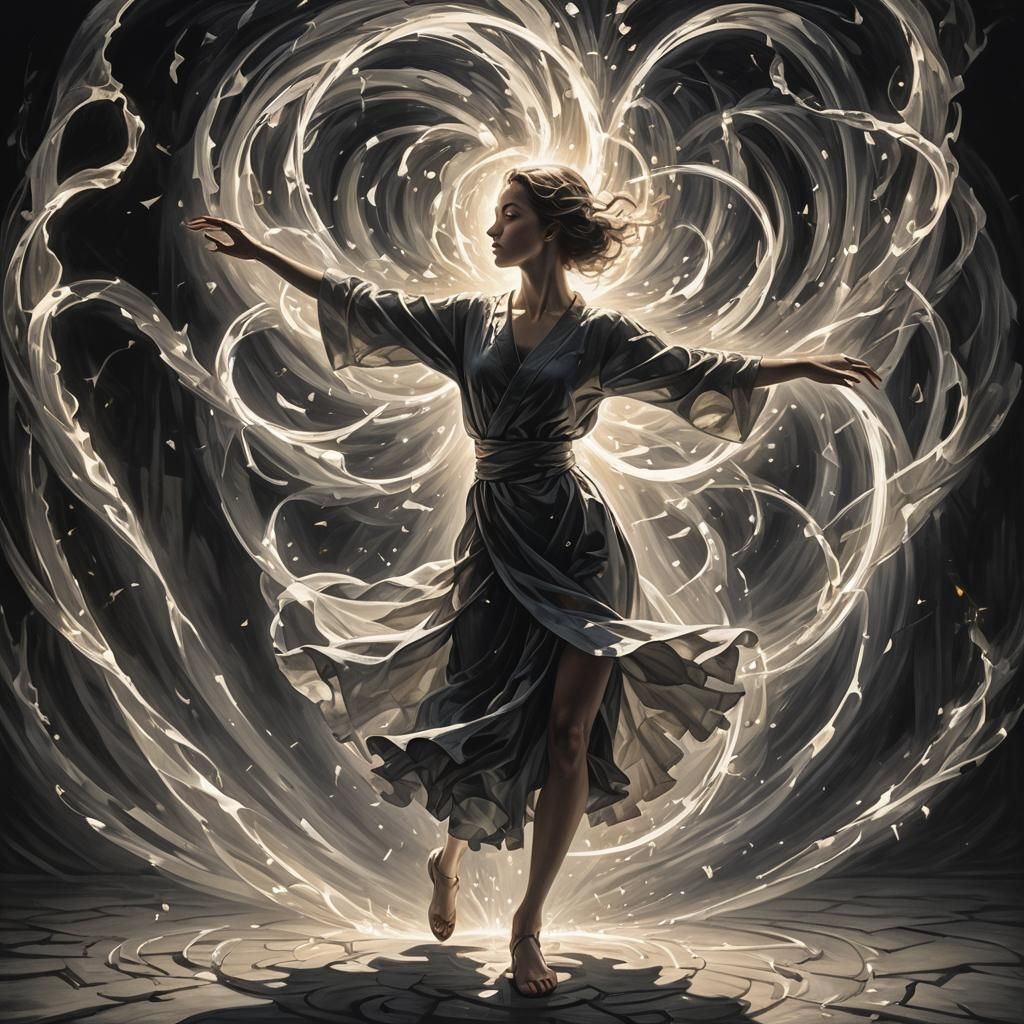 Abstract Dance of Light and Shadow