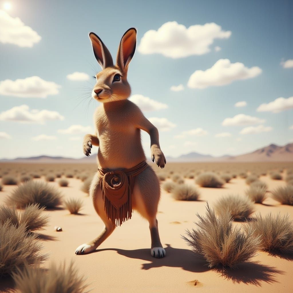 Prehistoric Jackrabbit in the North American Ice Age