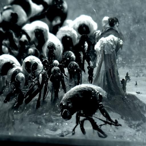 Horror Swarm of Insects on Book