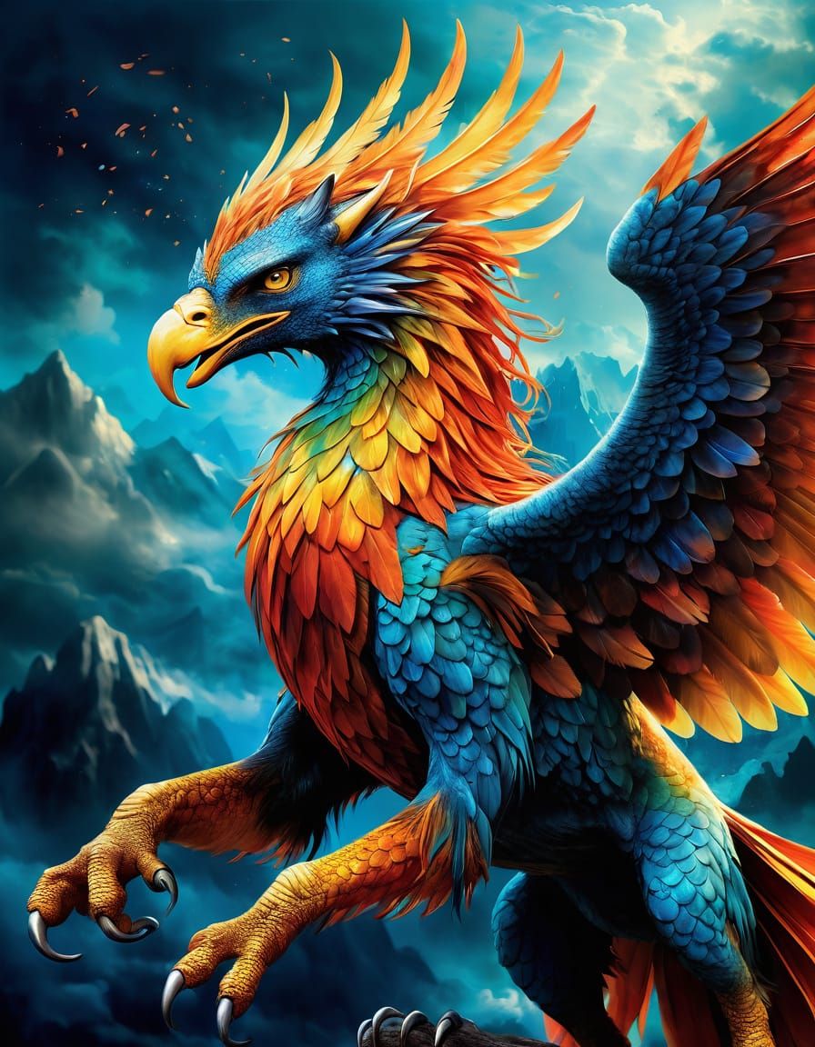 Majestic Mythical Creature in Airbrush Art