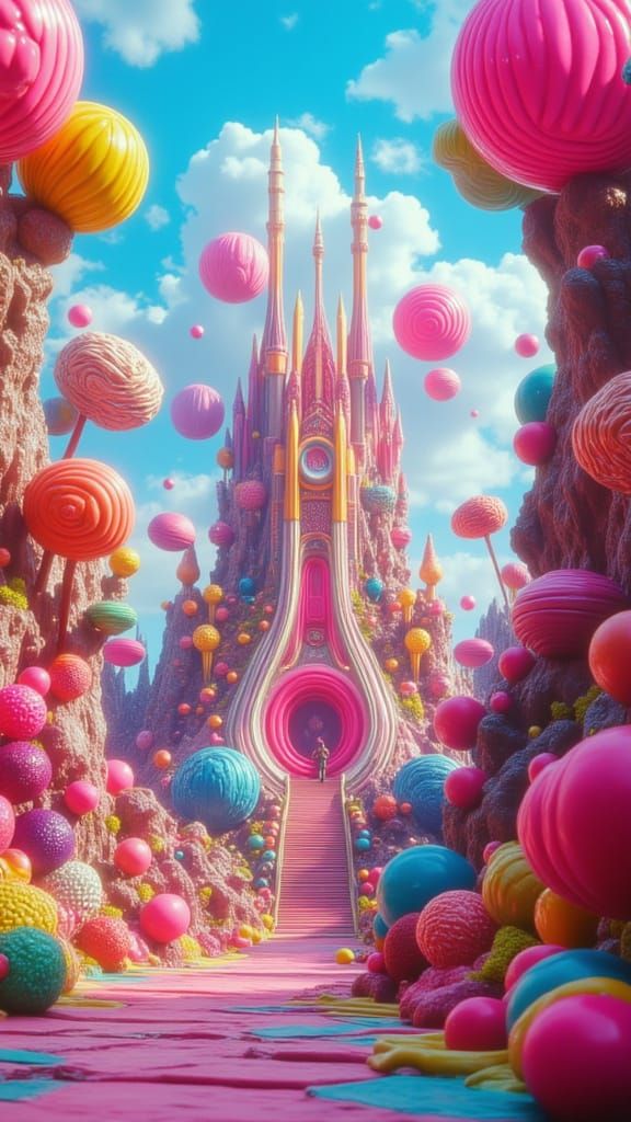 Candy Castle in Fantasy Dream World