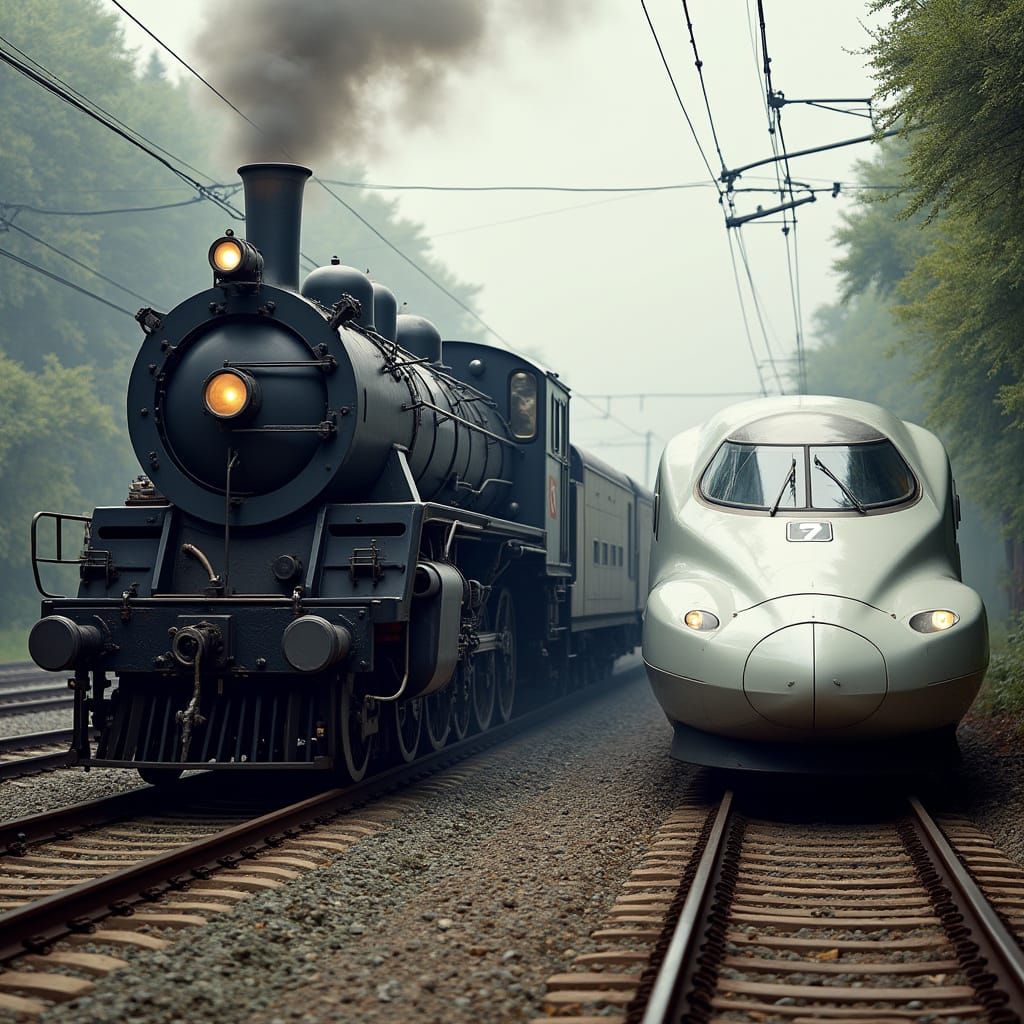 Steam Locomotive vs. Shinkansen: Past Meets Future