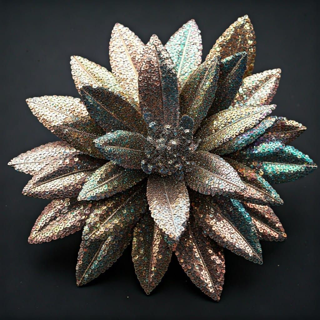 Iridescent Sequin Realm in Cyberpunk Style