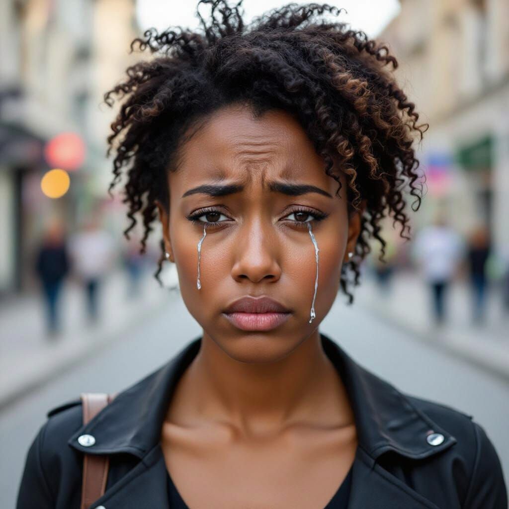 Heartbroken Woman Walks Lonely Street