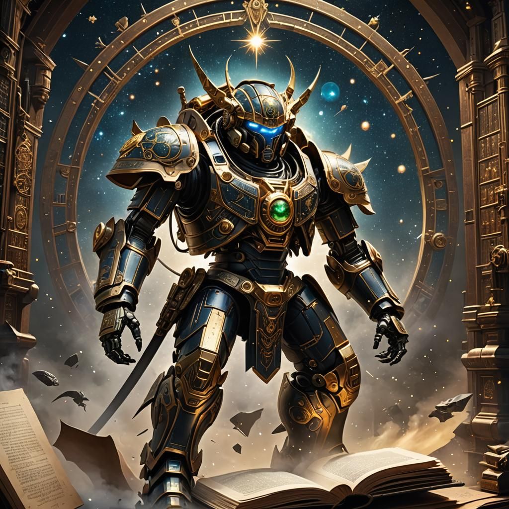 Cosmic Mecha Scarab Samurai Steampunk Fantasy Art