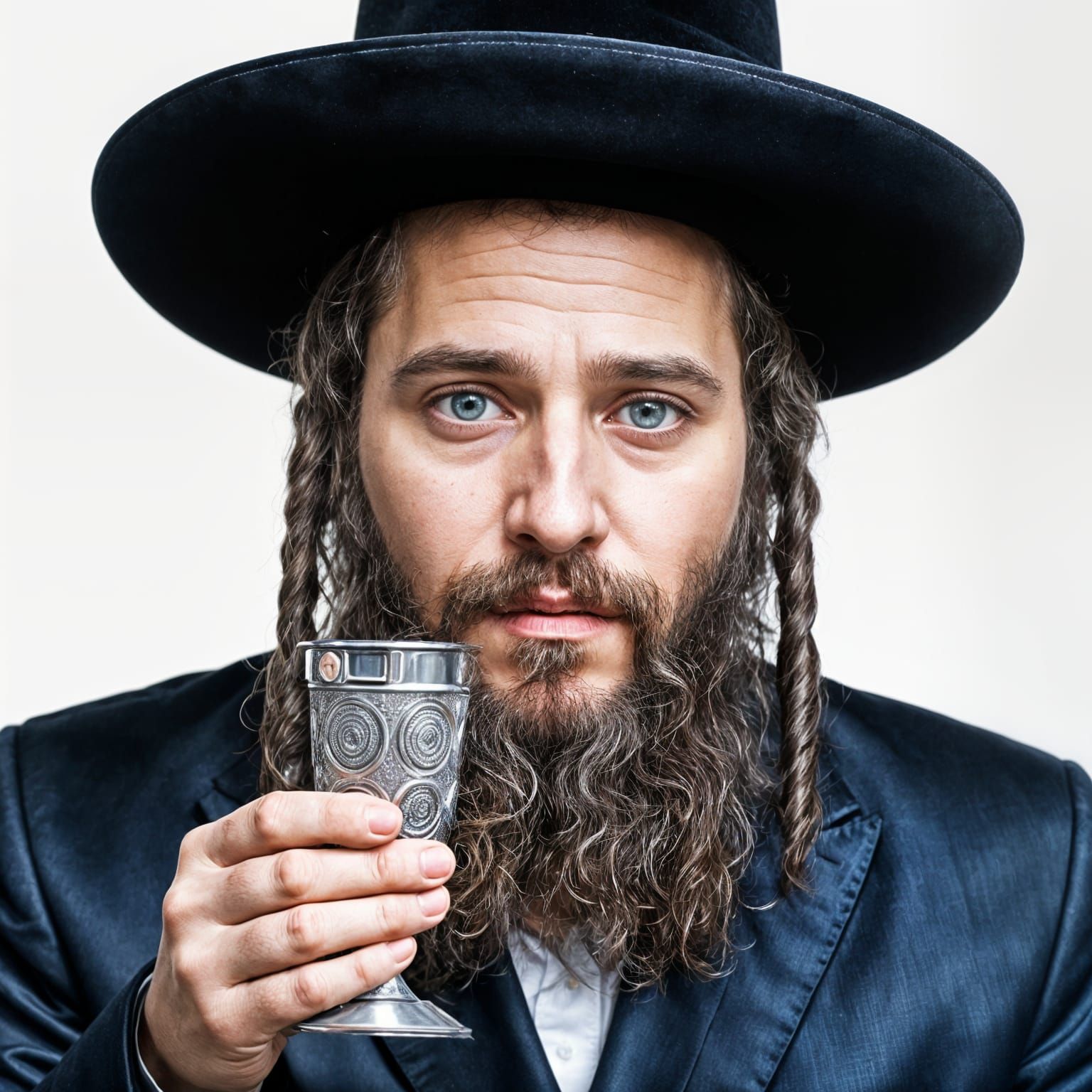 Hassidic Rabbi Portrait in Professional Studio Lighting