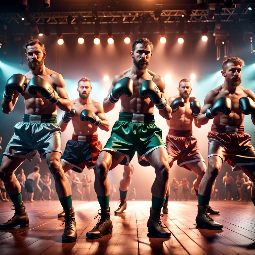 Irish Riverdancers in Boxing Gear: Digital Art