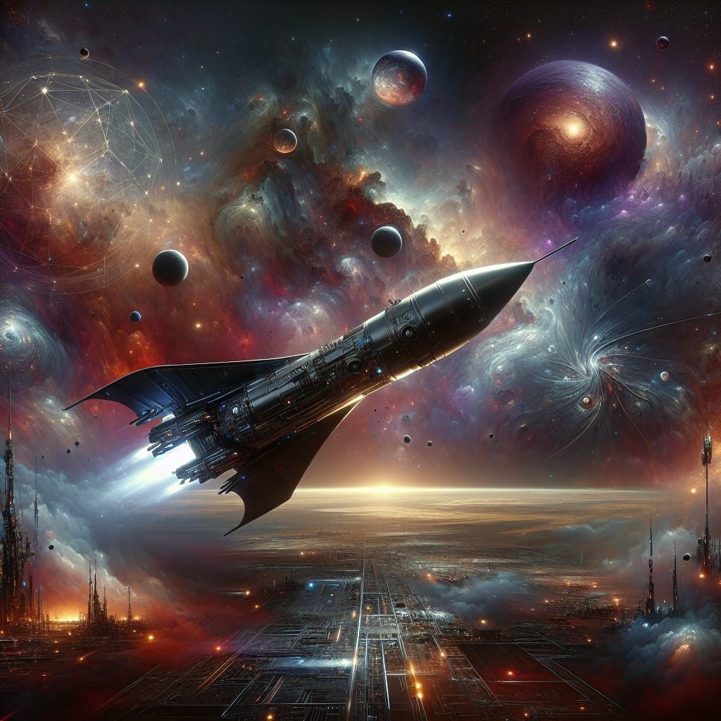 AI Revolutionizes Spacecraft Design: A Fantasy Matte Paintin...