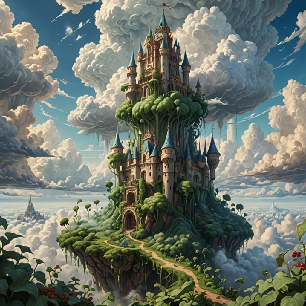 Giant Beanstalk Castle View from the Clouds