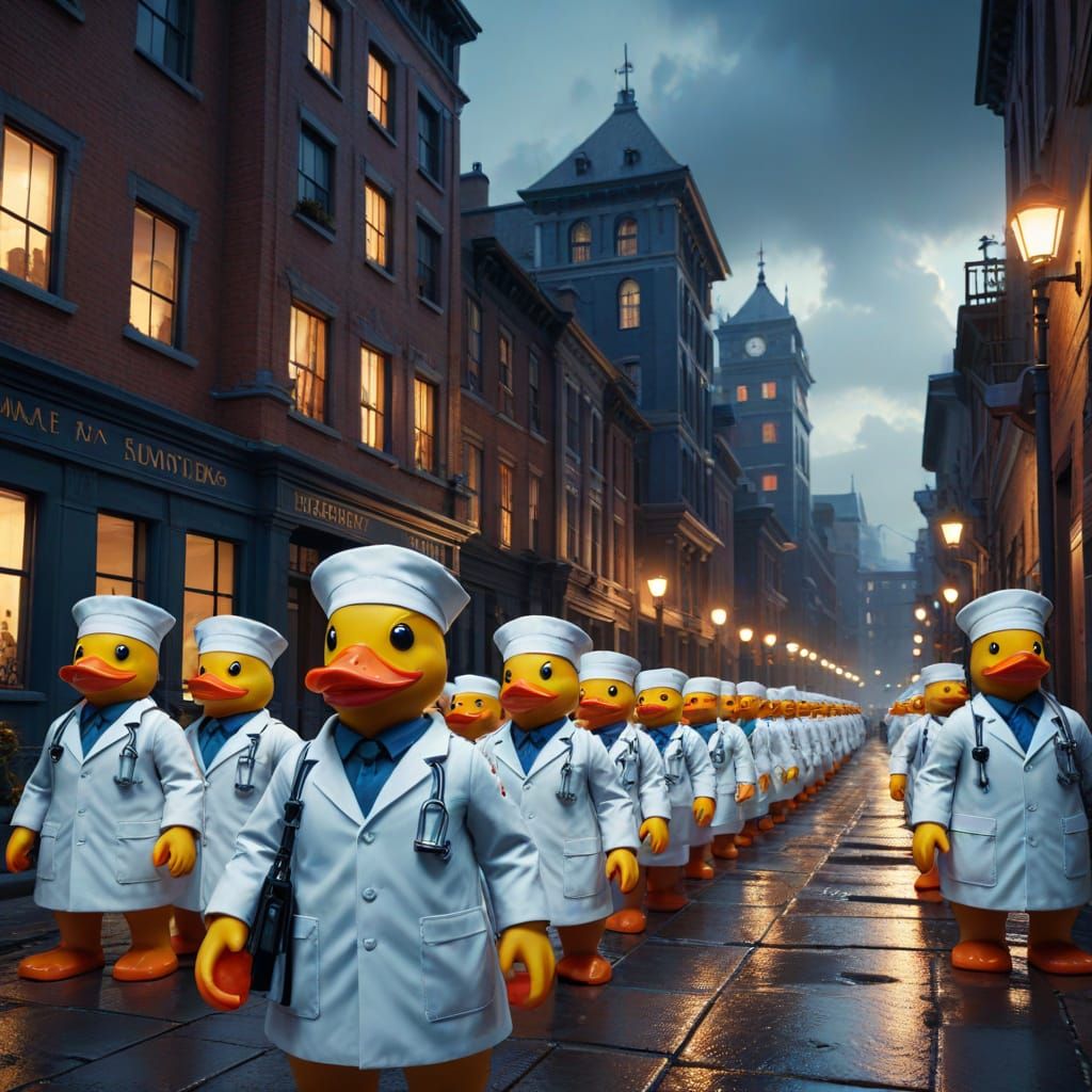 Occupation Rubber Ducks March in Unison as Fantasy Medical, ...