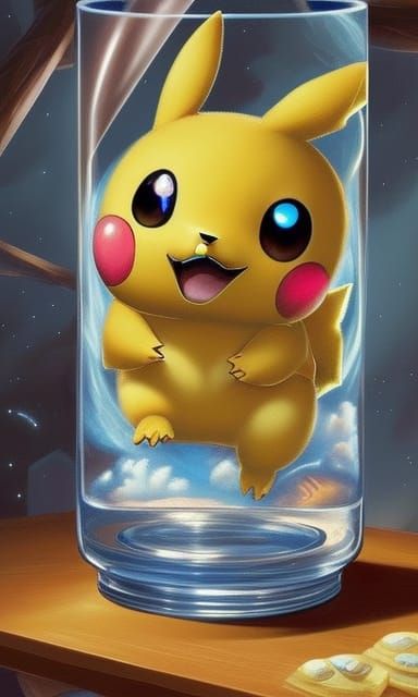 Pikachu in a Jar: Digital Art Masterpiece