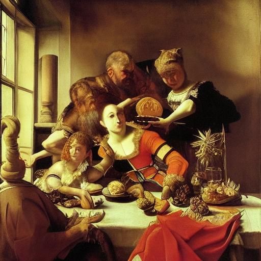 Baroque Rabbit Feast in Opulent Dutch Style