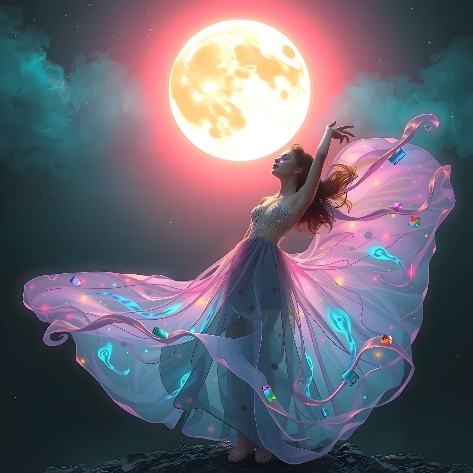 Ethereal Moonlit Dreamscape in Whimsical Hyperdetail