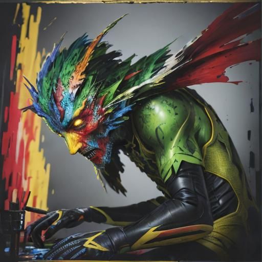 Hallucinatory Fractal Leaves in Vivid Oil Painting