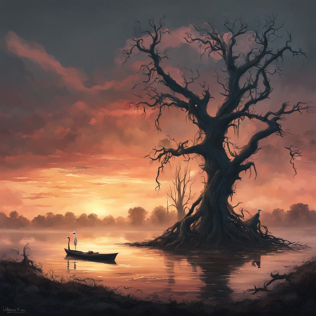 Ethereal Horror Landscape in Dark Fantasy Style