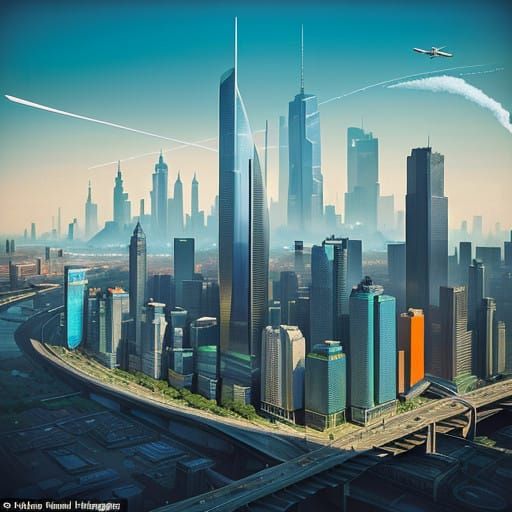 Dystopian Futuristic Metropolis Unfolds with Dynamic Citysca...
