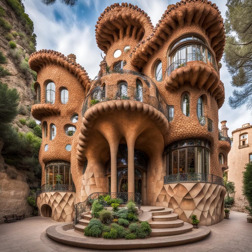 Gaudi-Inspired Castle in Trencadis Style
