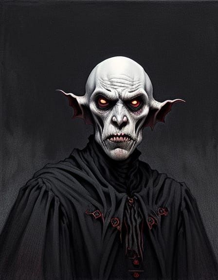 Nosferatu Dormant: A Dark Charcoal Masterpiece