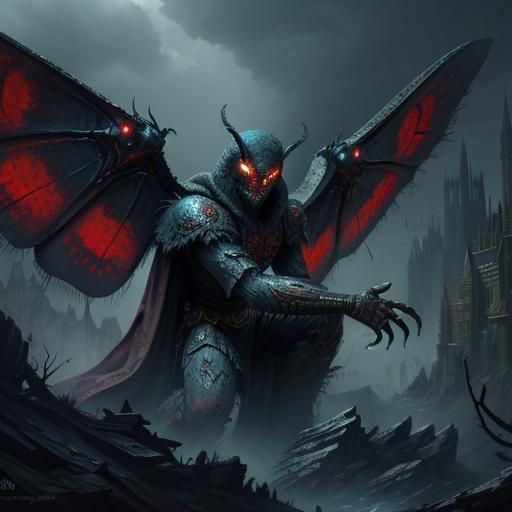 Mothman Concept Art in Detailed Matte Painting