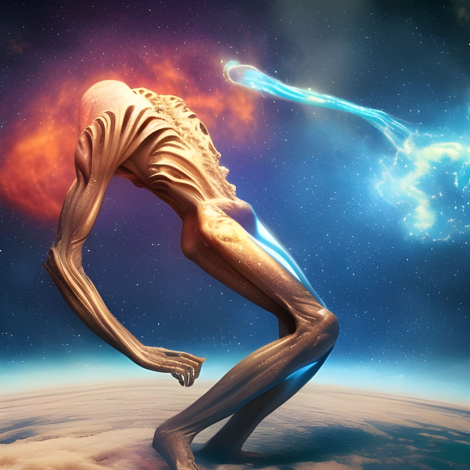 Here's an Alien God of Doom being summoned. Once the head appears, hasta la vista baby.