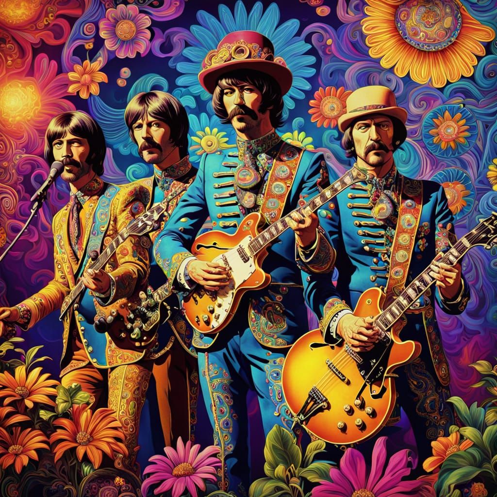 Psychedelic Sergeant Pepper's Band Performance in 8K