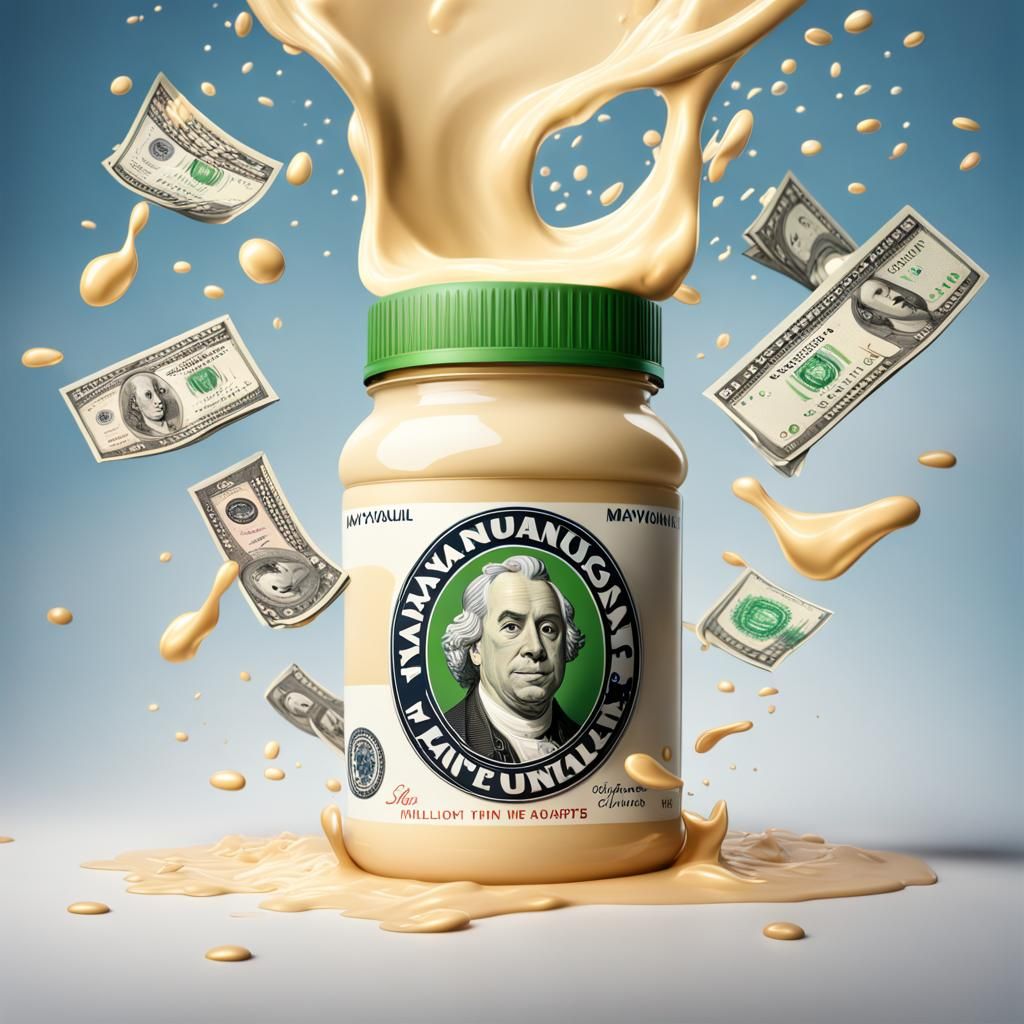 Mayonnaise Made of Money: Hyperrealistic Concept Art