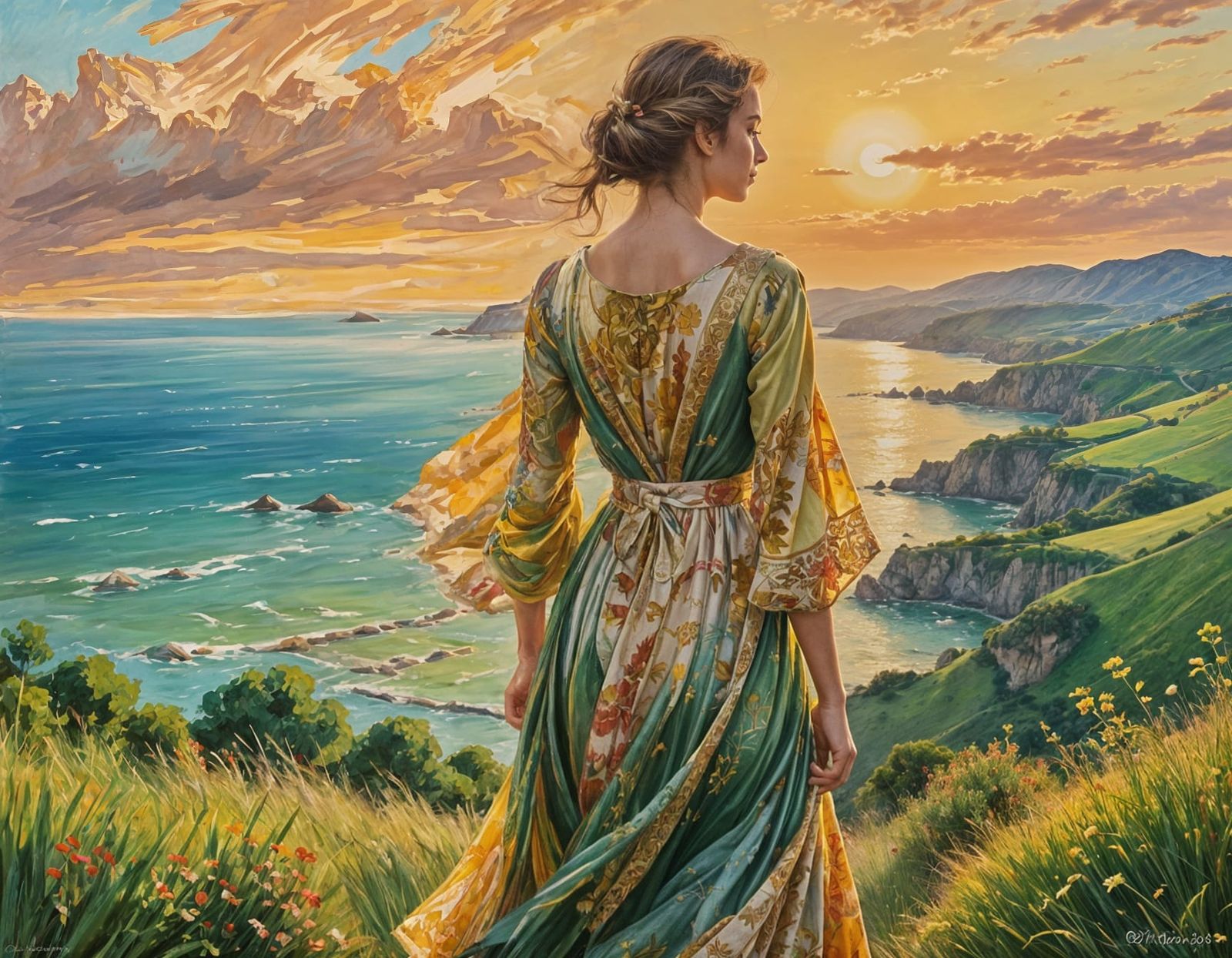 AI-Generated Colorful Mediterranean Landscape