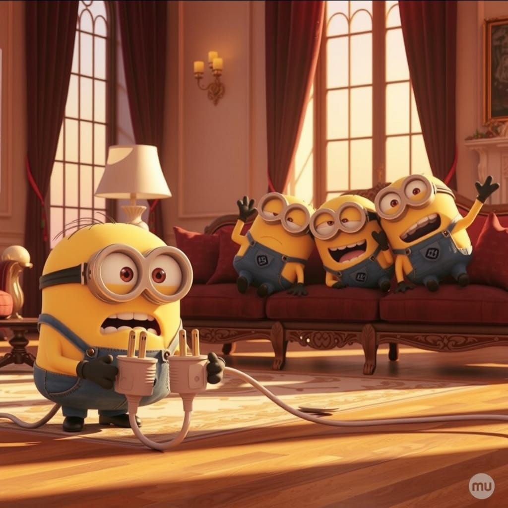 Minion's Electrical Mishap: A Pixar-esque Comedy