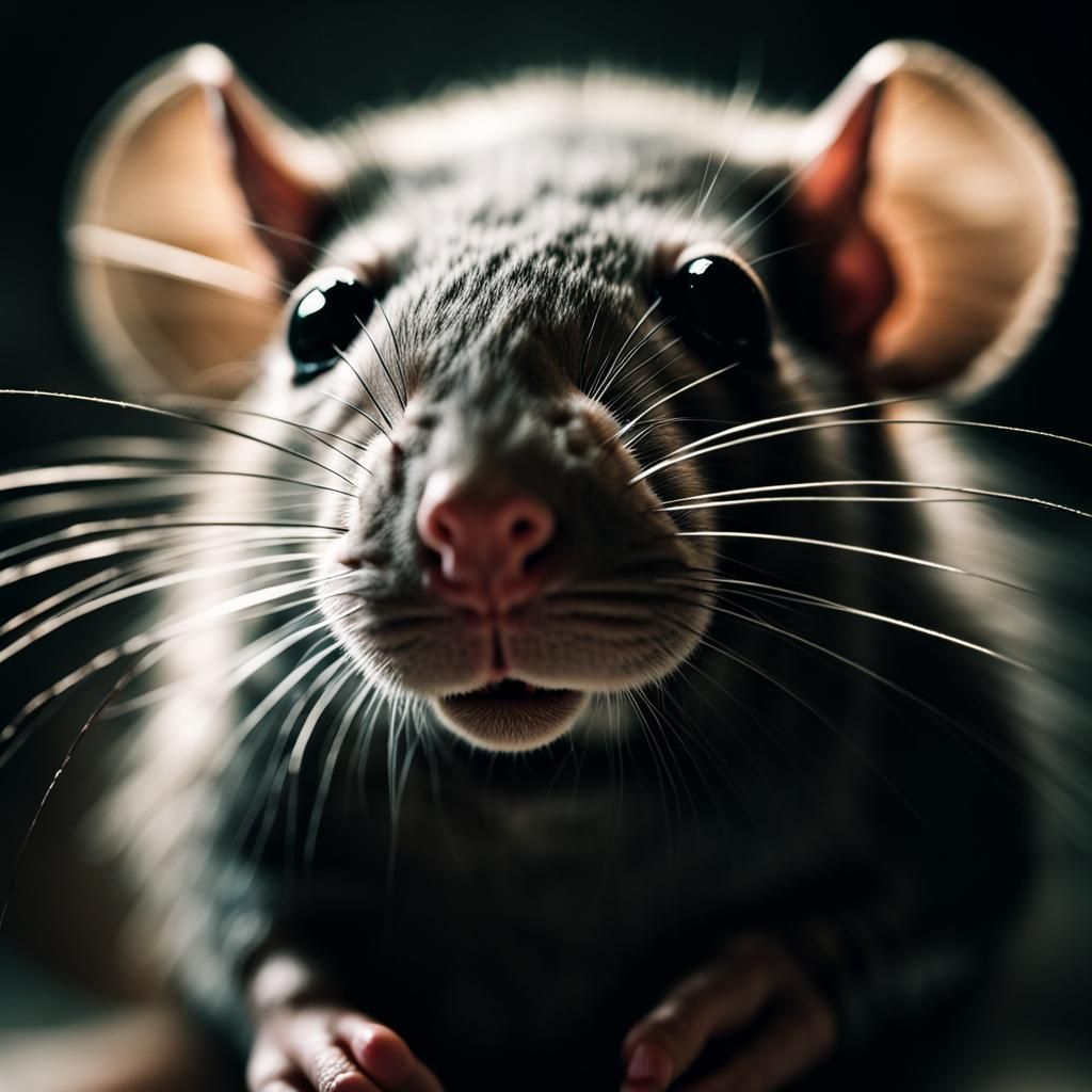 Striking Rat Portrait in High Contrast