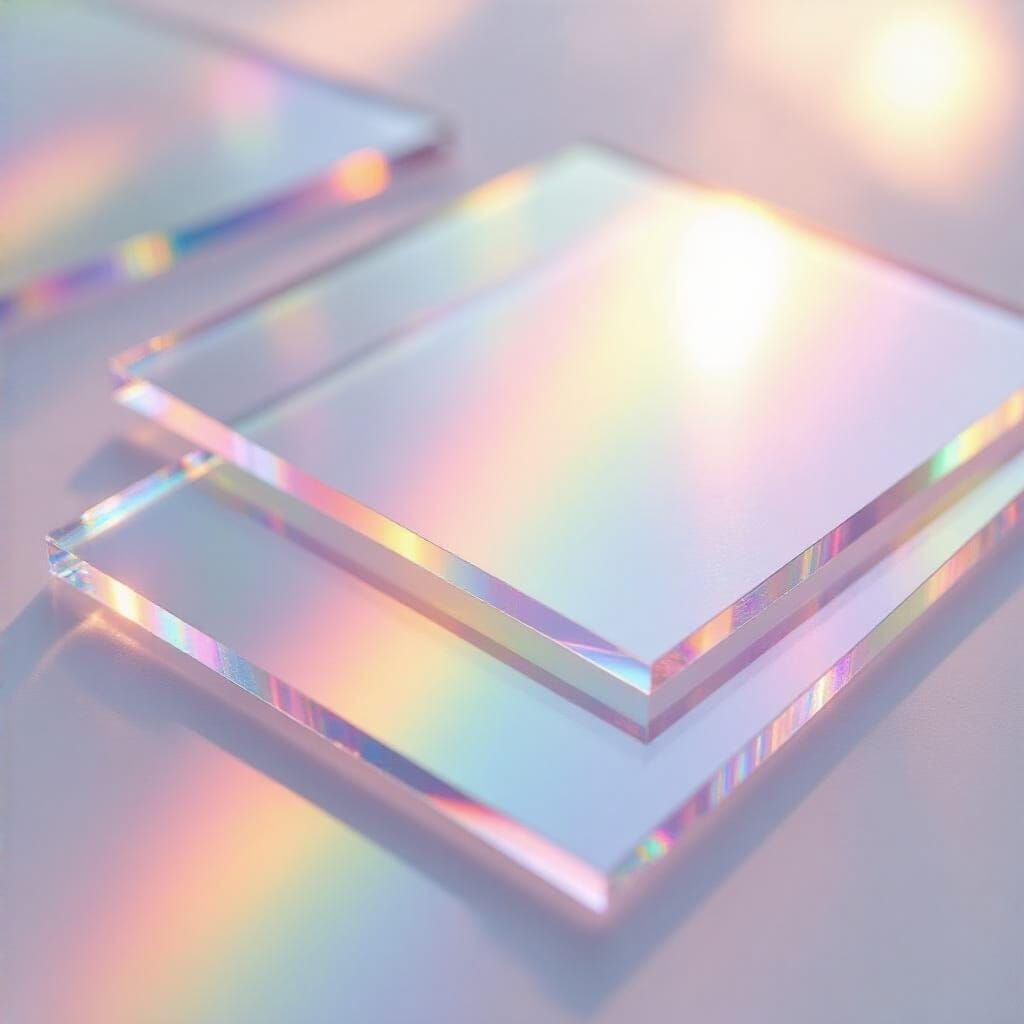 Holographic Acrylic Sheets with Pastel Gradient