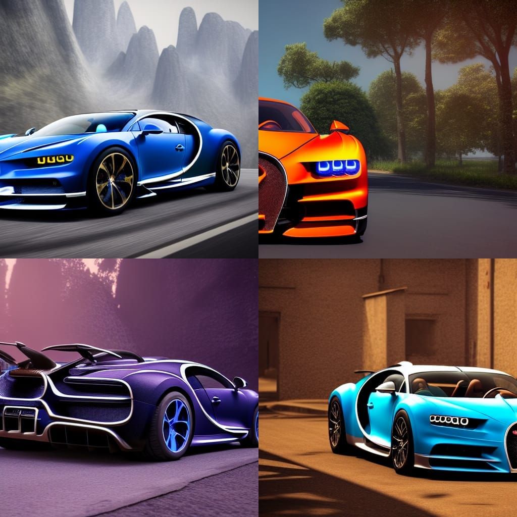 Detailed Matte Painting of a Bugatti Chiron