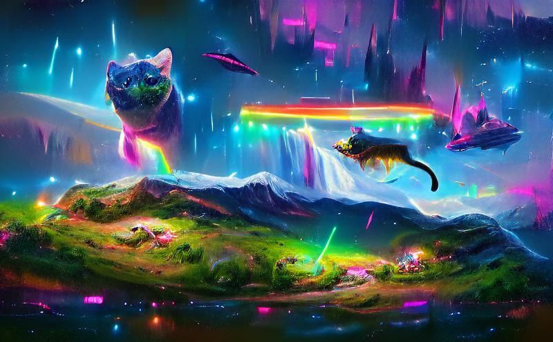 Nyan Cat Soaring Through Space