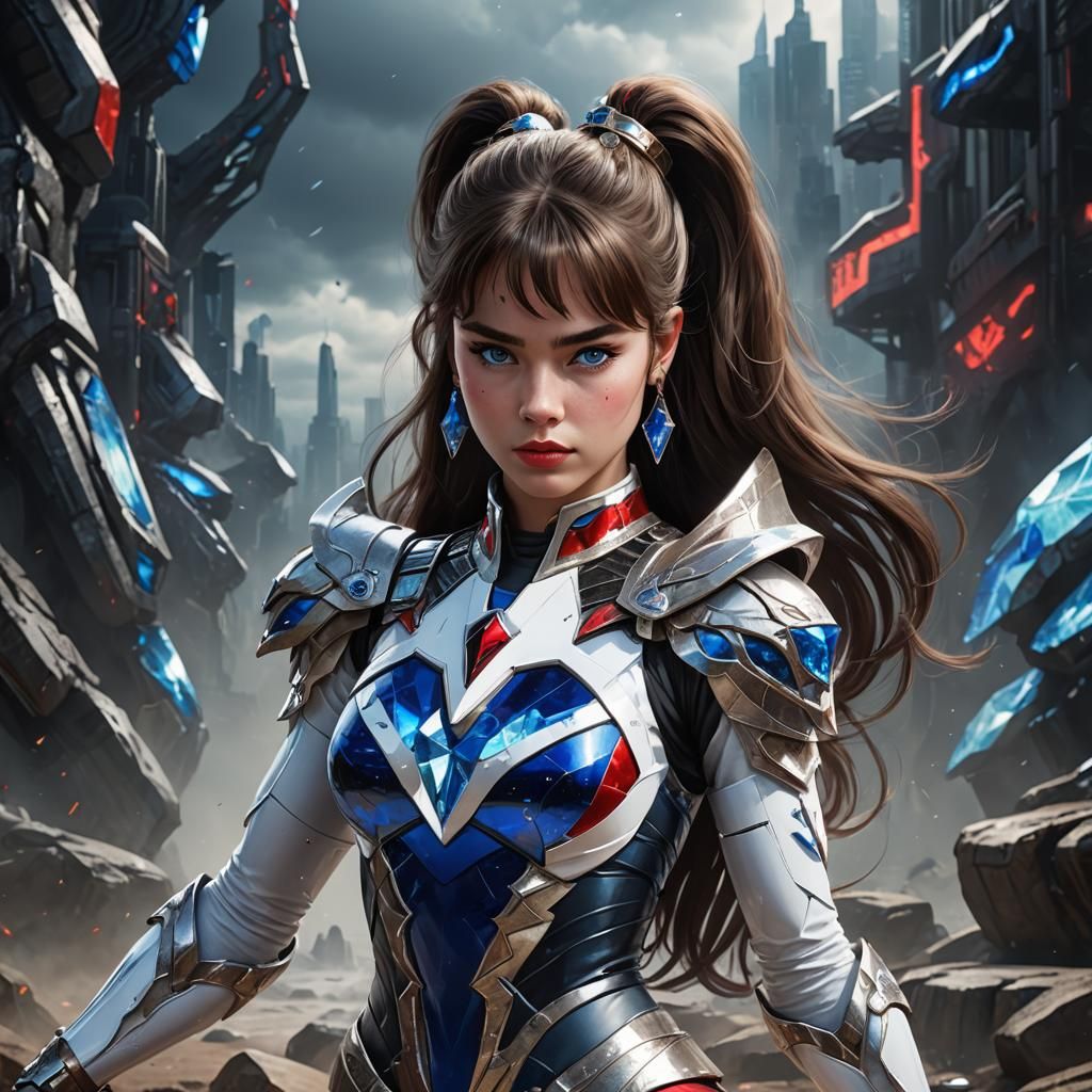 1958 18 year old woman with  blue eyes long brown hair in po...