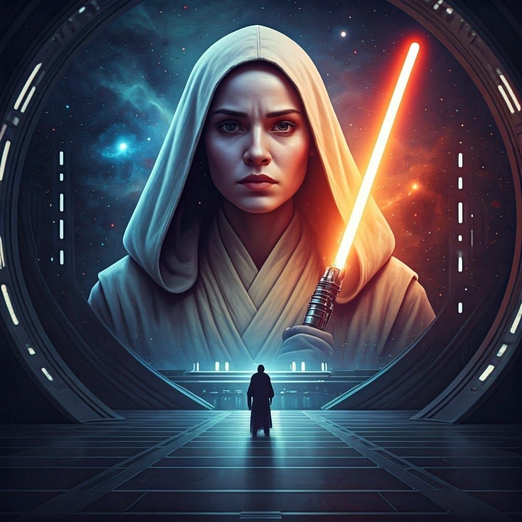 Spectacular Jedi Portrait in Ethereal Nebula