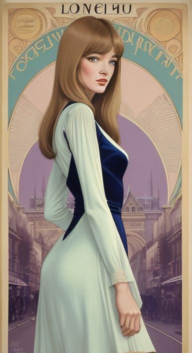 Françoise Hardy in Paris: Retro Poster Art