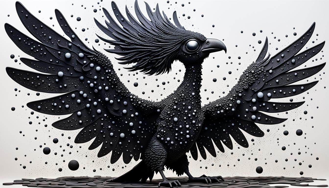 Abstract Harpy in Cubist-Whimsical Style