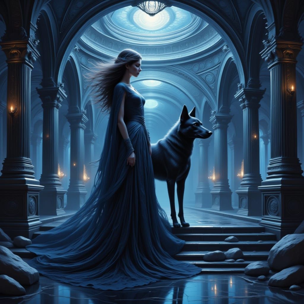 enchantress of the night with her faithful hound