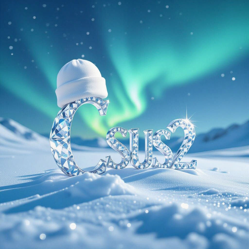 Crystal Csus2 Under Aurora Borealis in Hyperrealistic Style