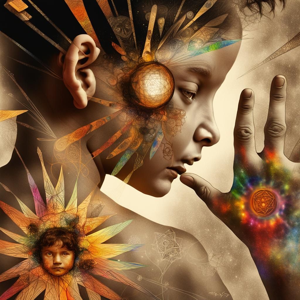 Sacred Geometry Temple Unfolds under Starry Night Sky