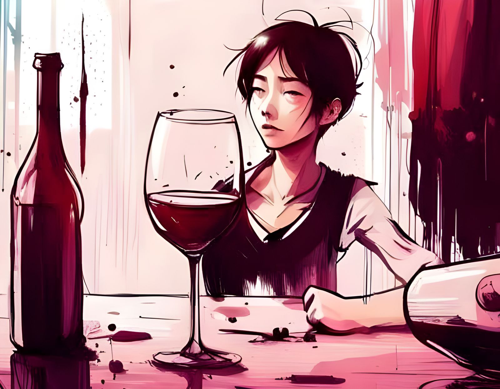 Heartbreaking Wine Glass, Studio Ghibli Anime Art
