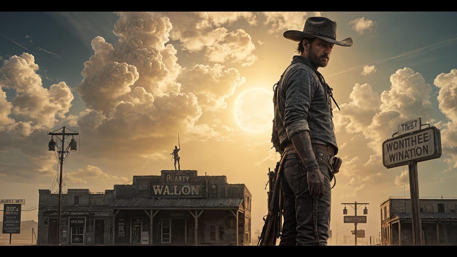 Lone Warrior in Western Town Aftermath